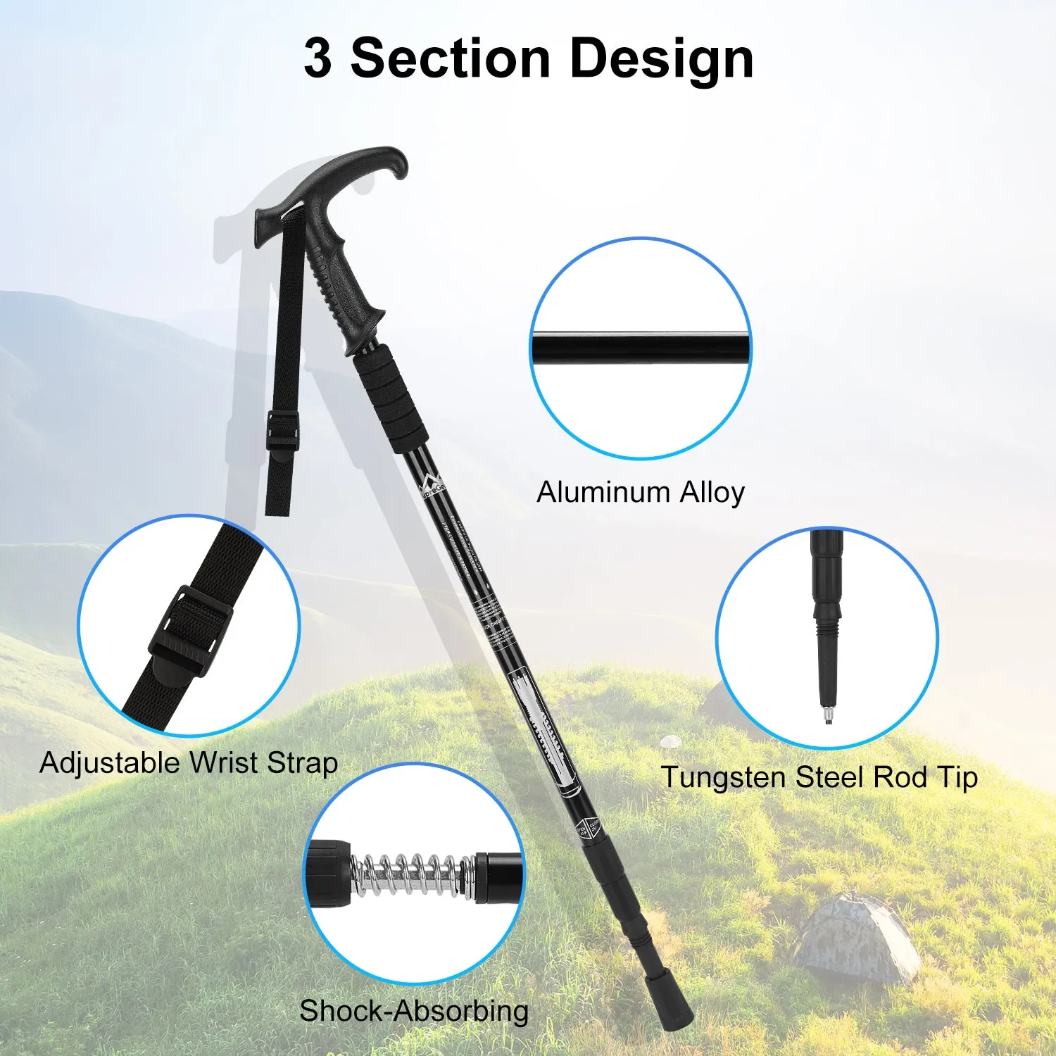 2 Pack Lightweight Trekking Poles