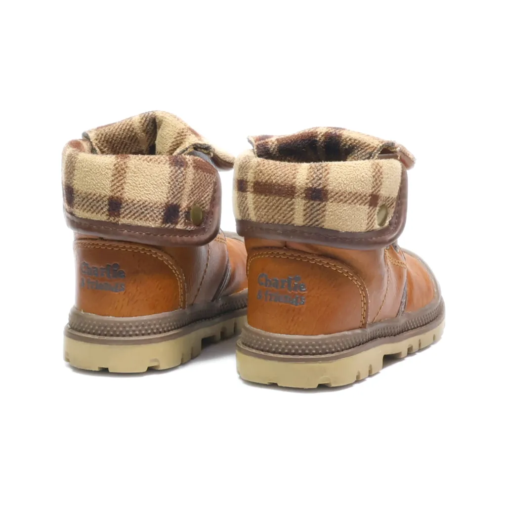 Charlie & Friends Snow Boots Leather Brown Colour For Kids