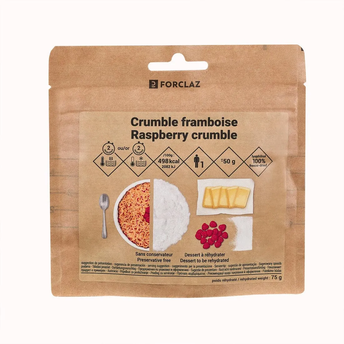 Dessert lyophilisé - Crumble framboise - 50 g