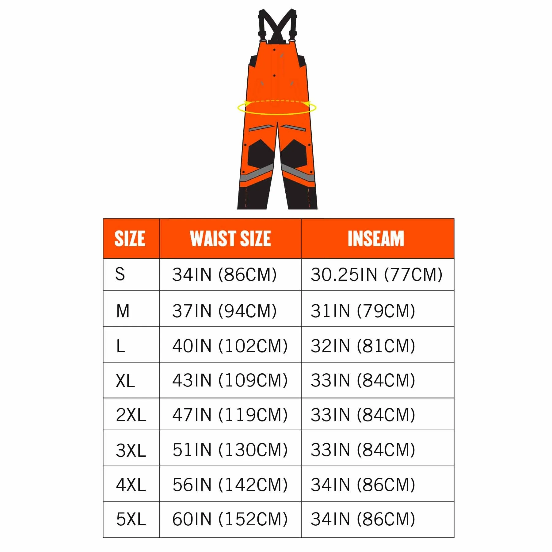 Ergodyne 25633 8928 M Orange Class E Hi-Vis Insulated Bibs