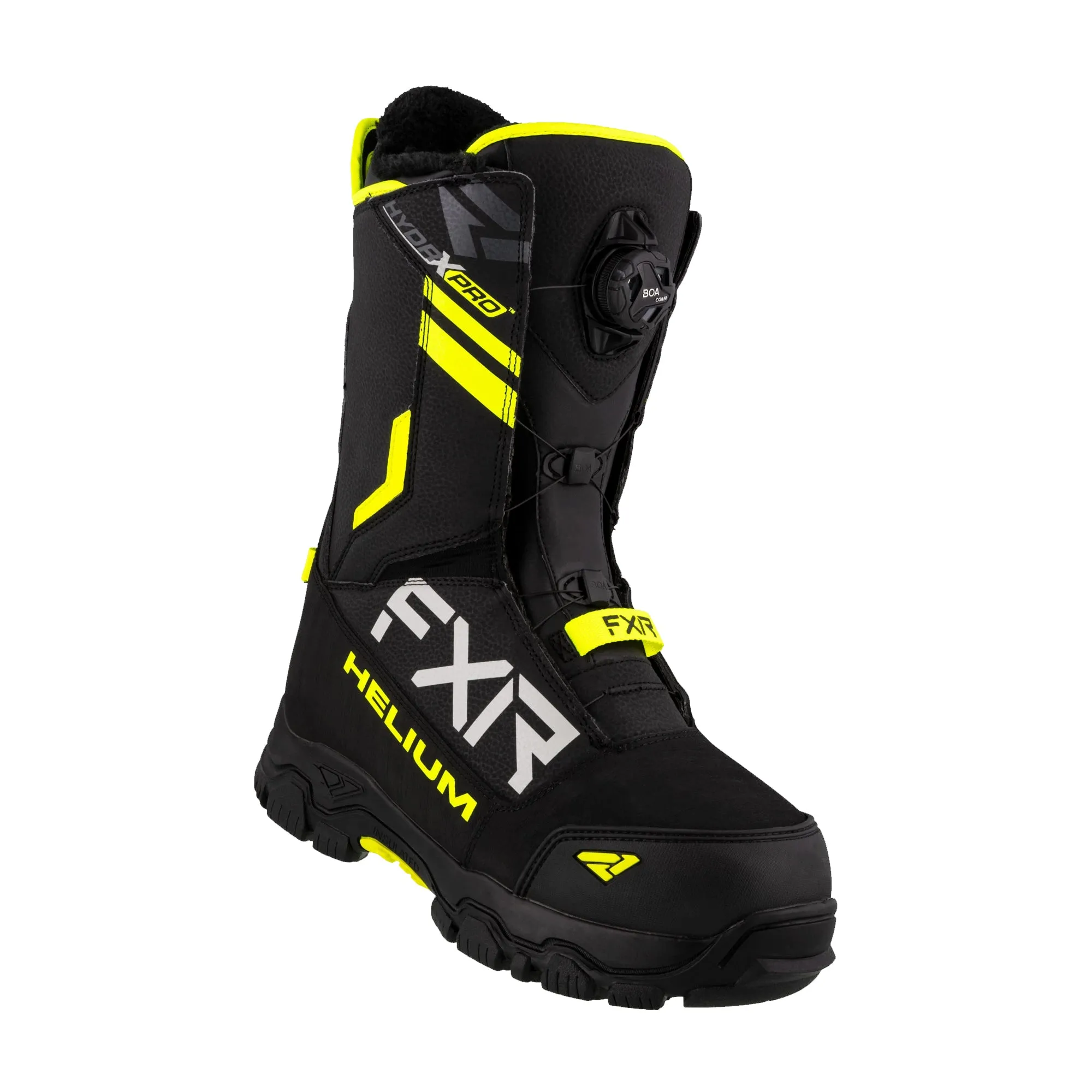 FXR Helium Boa Snowmobile Boots Black/Hi-Vis