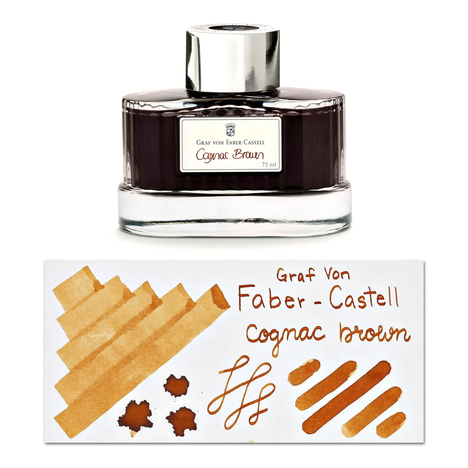 Graf von Faber-Castell Bottled Ink in Cognac Brown - 75 mL