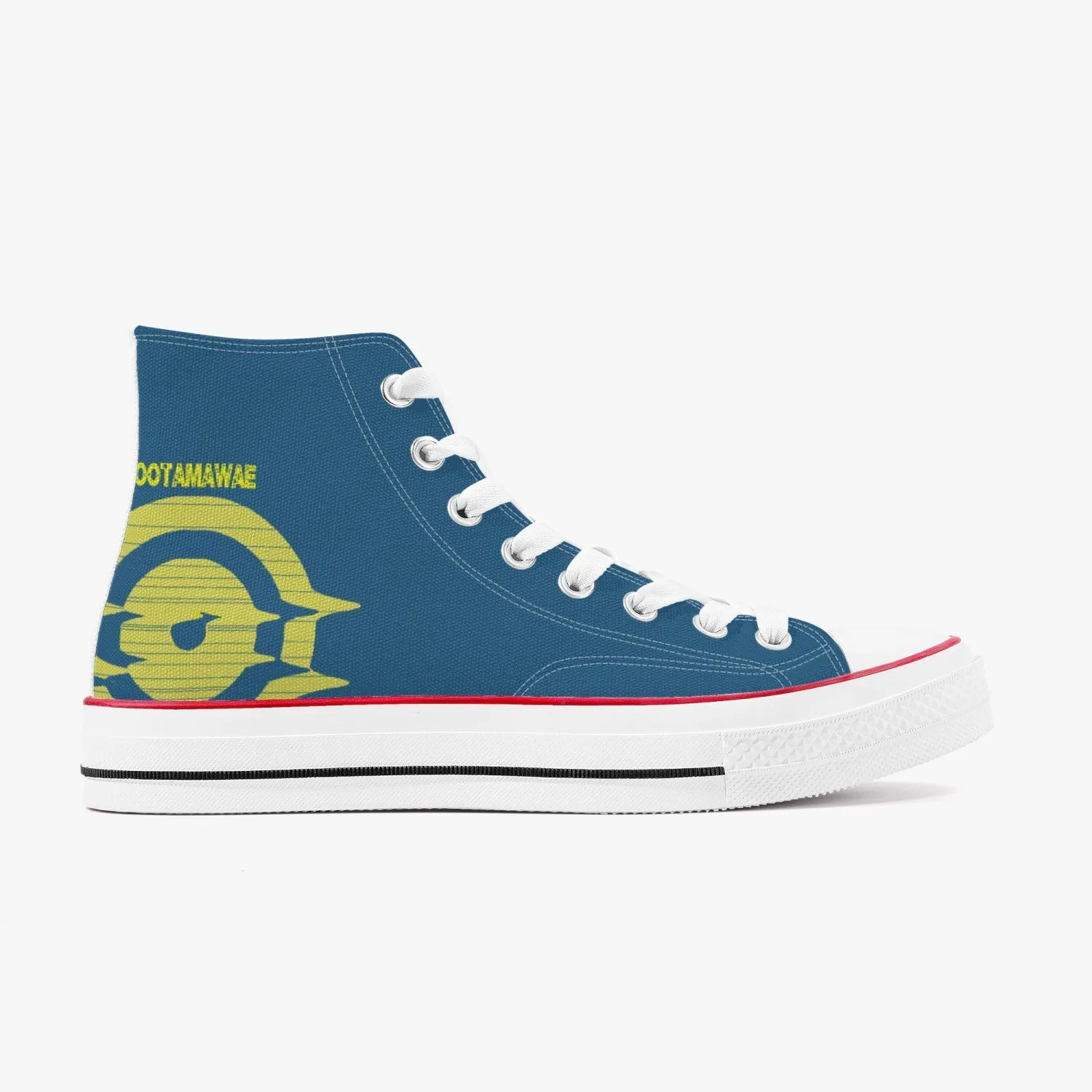 High-Top Canvas Shoes - Blue/Yellow logo