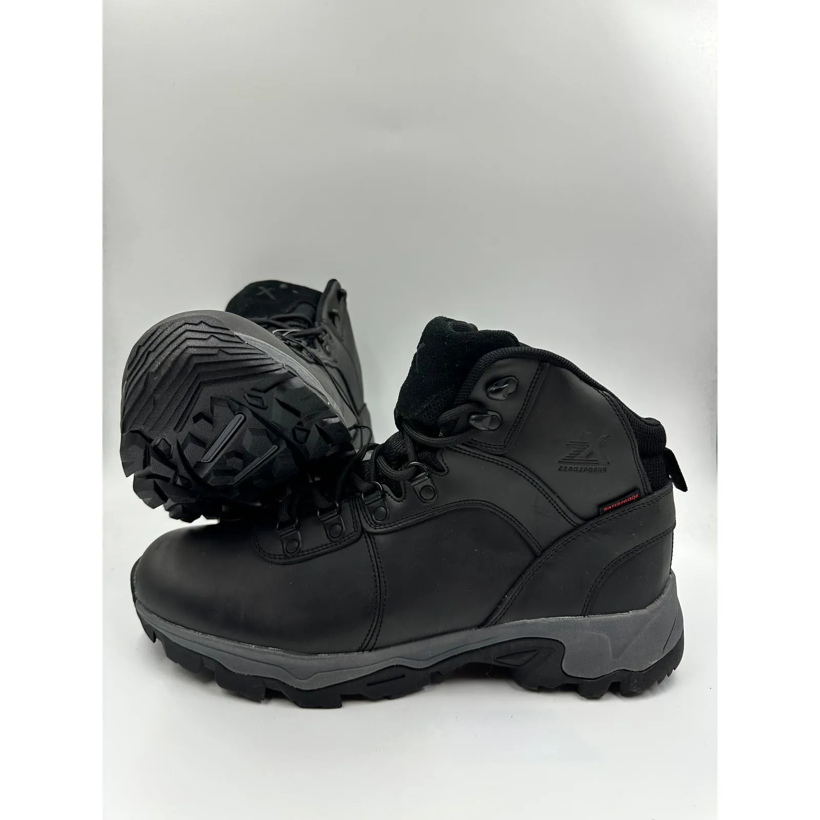 Men's Size 10.5, Black High Top Hikers with Rugged Tread