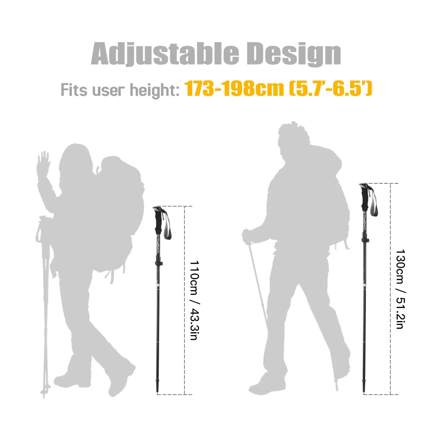 New Versatile, Essential, Durable, Lightweight Five-fold Collapsible Climbing Sticks Set - Portable Trekking Poles Kit for Backp