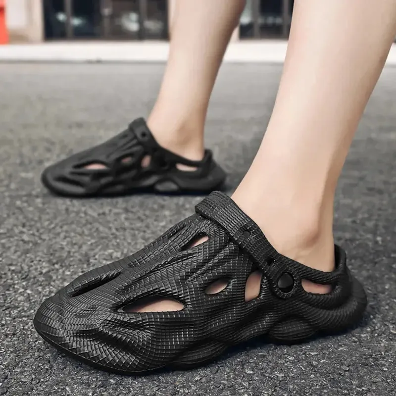 outdoor shoes Pallene New Summer Men Beach Slippers Casual Garden Shoes Outdoor Soft Cloud Slippers Non-slip Casual Home Sandals Breath Shoes