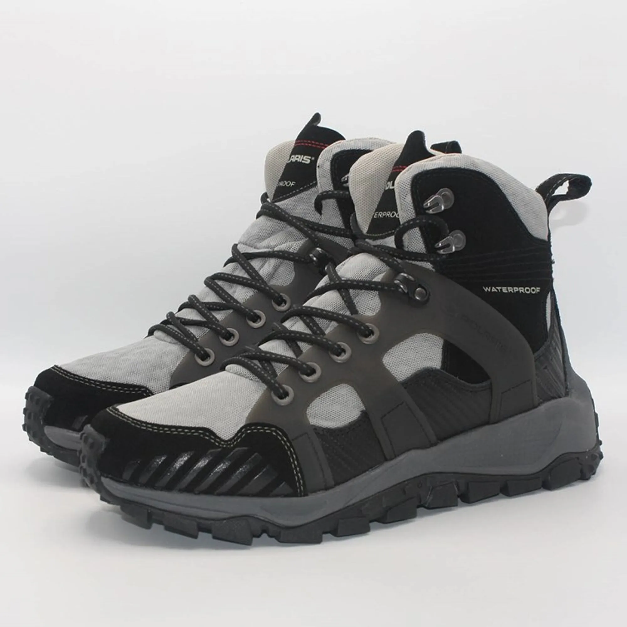 Polaris  Black Mens Hiking Trail Boot All Terrain Season Lightweight Breathable