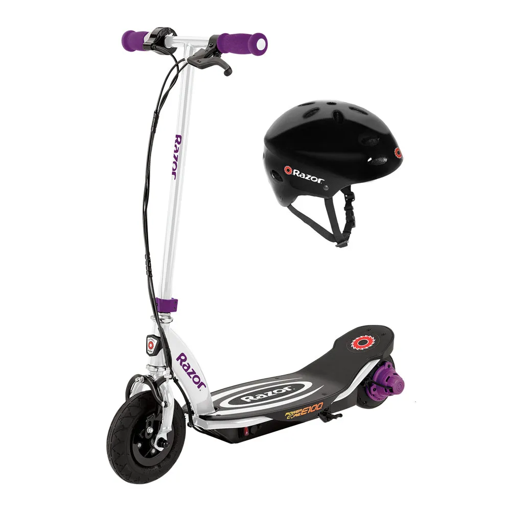 Razor Power Core E100 Kids Rideon Electric Motorized Scooter With Helmet