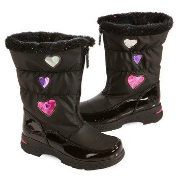 totes Girls Heartful Winter Boot/Black