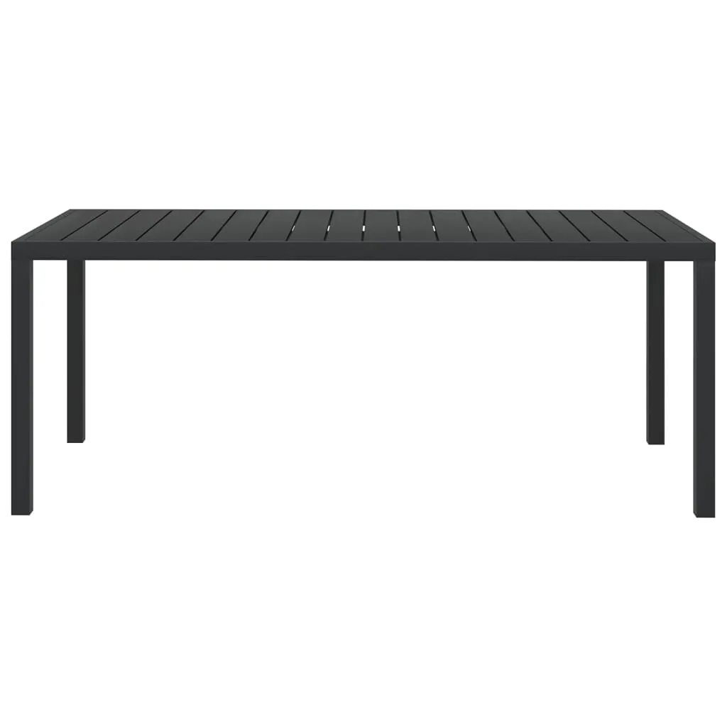 vidaXL Garden Table Black 185x90x74 cm Aluminium and WPC