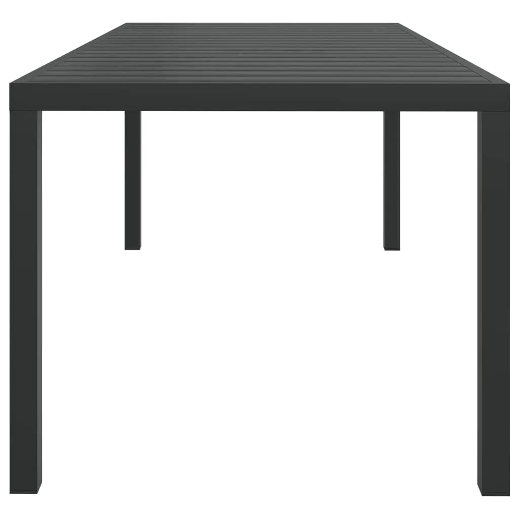 vidaXL Garden Table Black 185x90x74 cm Aluminium and WPC