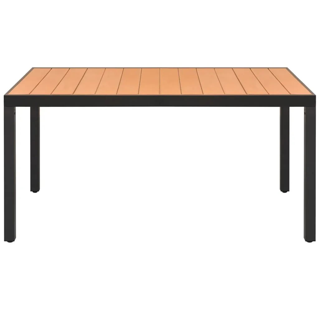 vidaXL Garden Table Brown 150x90x74 cm Aluminium and WPC