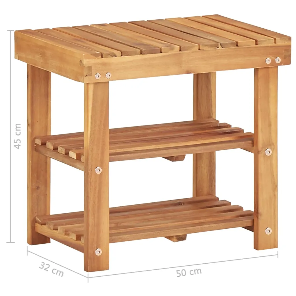 vidaXL Shoe Rack 50x32x45 cm Solid Acacia Wood