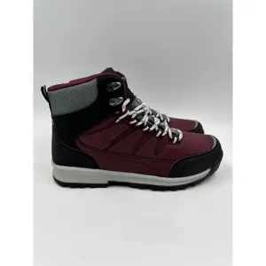 Women's Size 7.5, Burgundy and Black High Top Hikers with Rugged Rubber Toe Caps