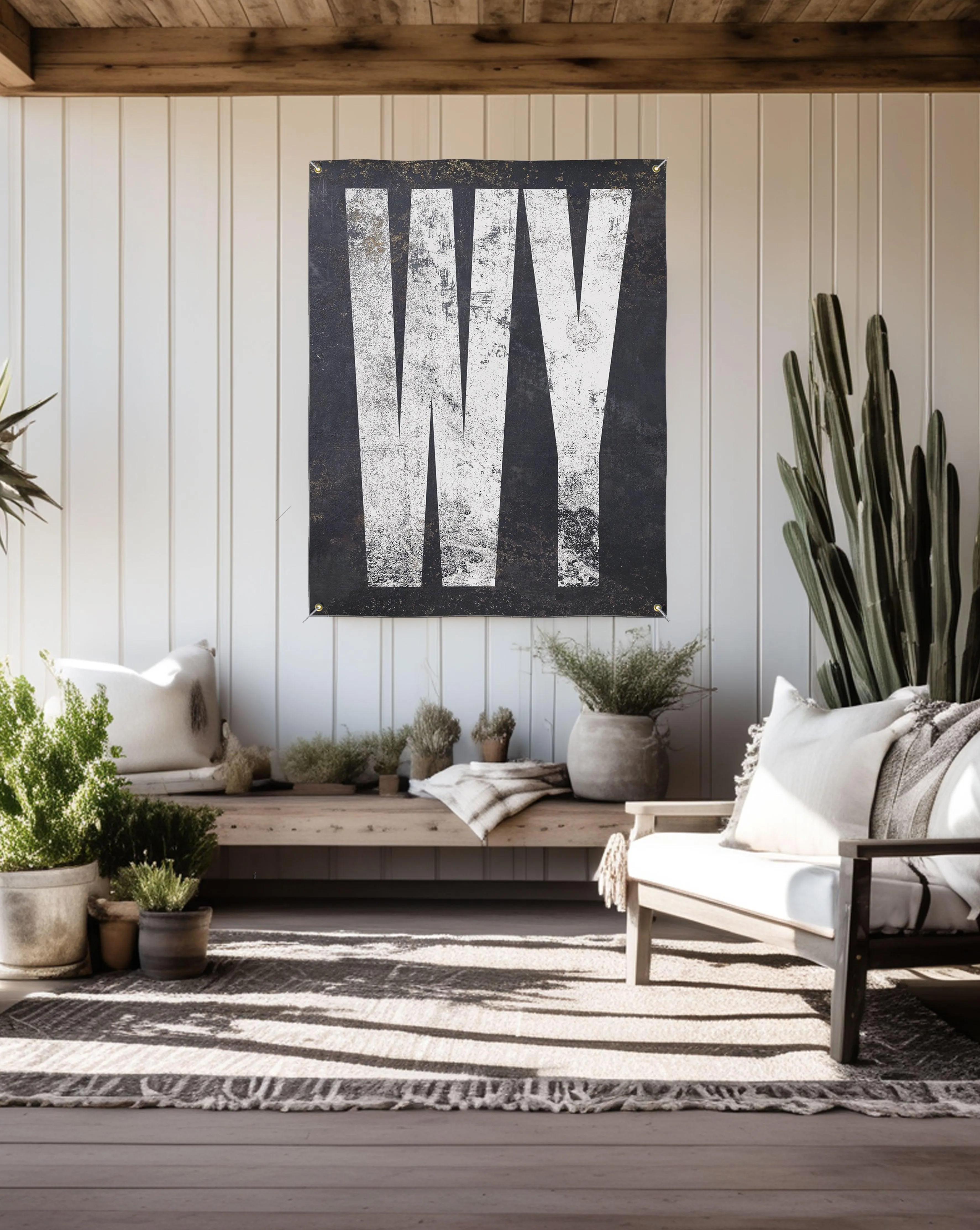 Wyoming Durable Vinyl Banner - Weatherproof Outdoor Patio Wall Decor